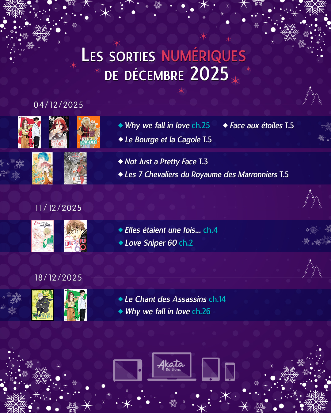 Planning numérique décembre 2025