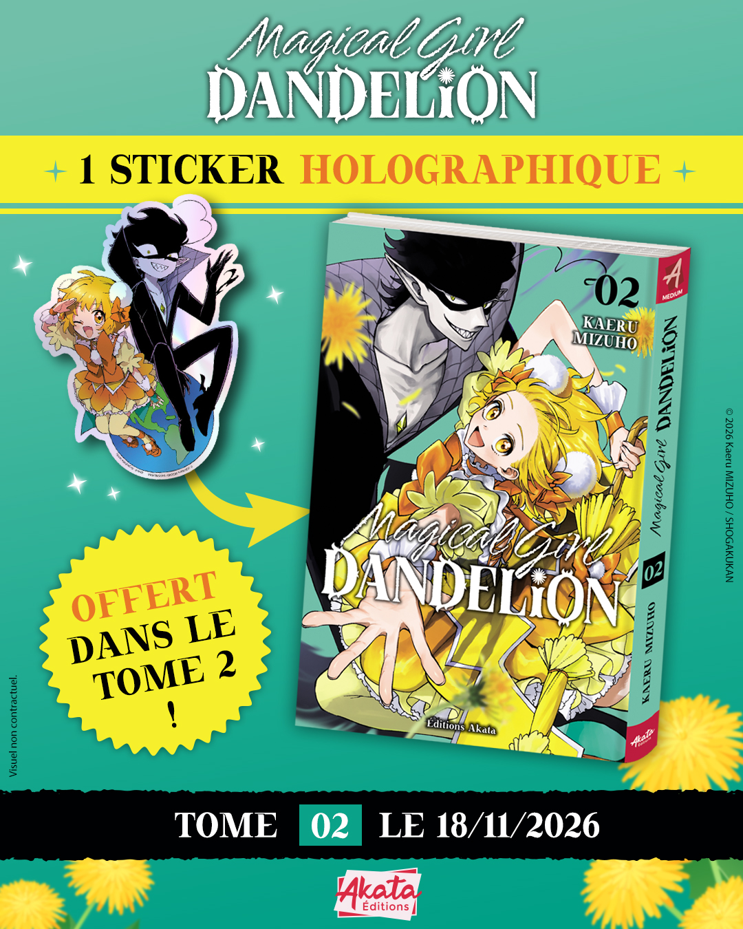 Annonce sticker holographique Magical Girl Dandelion Annonce sticker holographique Magical Girl Dandelion