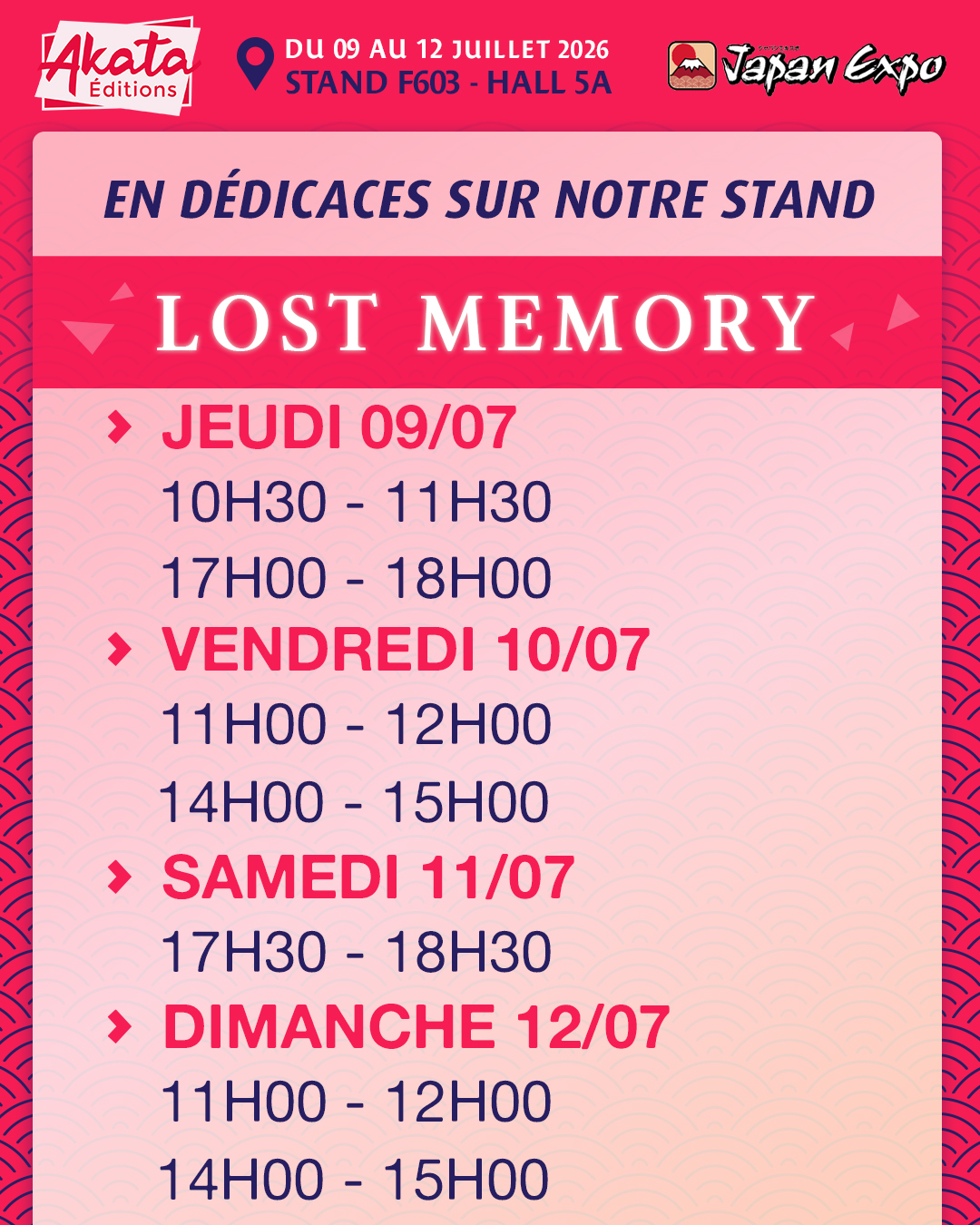 Dédicaces Lost Memory
